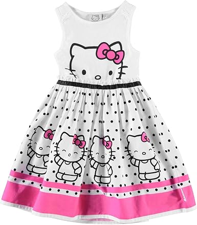 Hello Kitty - Abito - ragazza White/Black 3 anni : Amazon.it: Abbigliamento