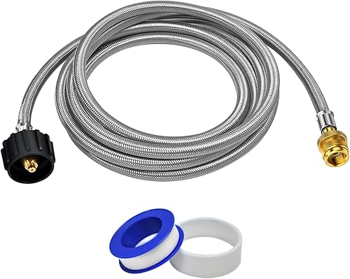 Miniatura 11 de ABYDA Manguera adaptadora de propano de 5 pies, convertidor de 1 libra a 20 libras para tanques QCC1/Tipo1, conexión CGA600, manguera de tanque de