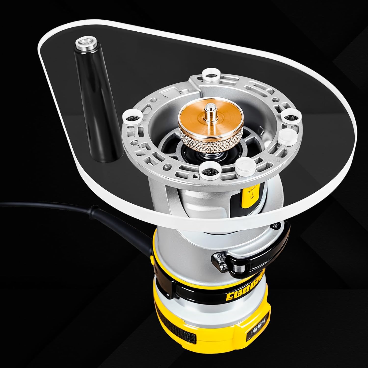 Single Grip Router Base Plate – Pre-Drilled for DeWalt DWP611 & DCW600B Compact Routers | Easy Control for Precise Routing
