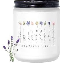 Christian Gift for Women, Lavender Scented Soy Wax Candle 7oz