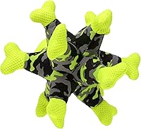 Vista 8 de Juguetes chirriantes para perros, juguete de limpieza de dientes de perro, tira y afloja, juguete de peluche con chirriantes, juguete interactivo