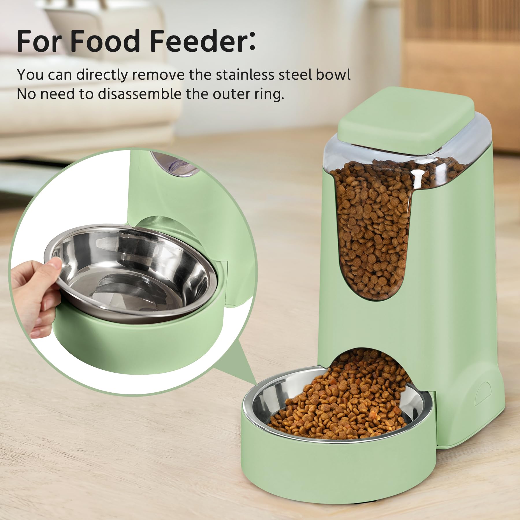Automatischer Katzenfutterspender und Edelstahl-Wasserspender, Schwerkraft-Hunde-Bewässerungs-Set, Futterspender und Bewässerungs-Set für kleine, mittelgroße Kätzchen, Welpen, Haustiere (3,5 l x 2