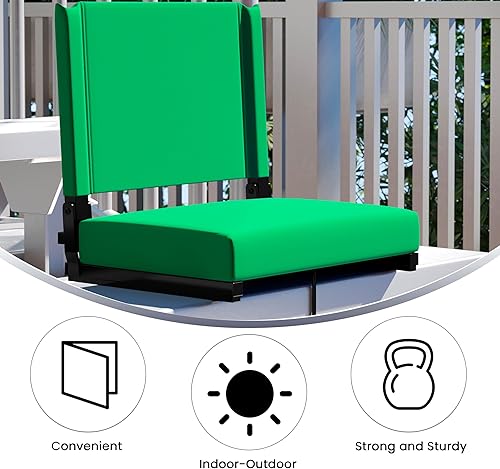 Miniatura 4 de Flash Furniture - asiento cómodo para usar en gradas de Flash - soporta 500 libras Silla de estadio ligera con asa y asiento ultra acolchado