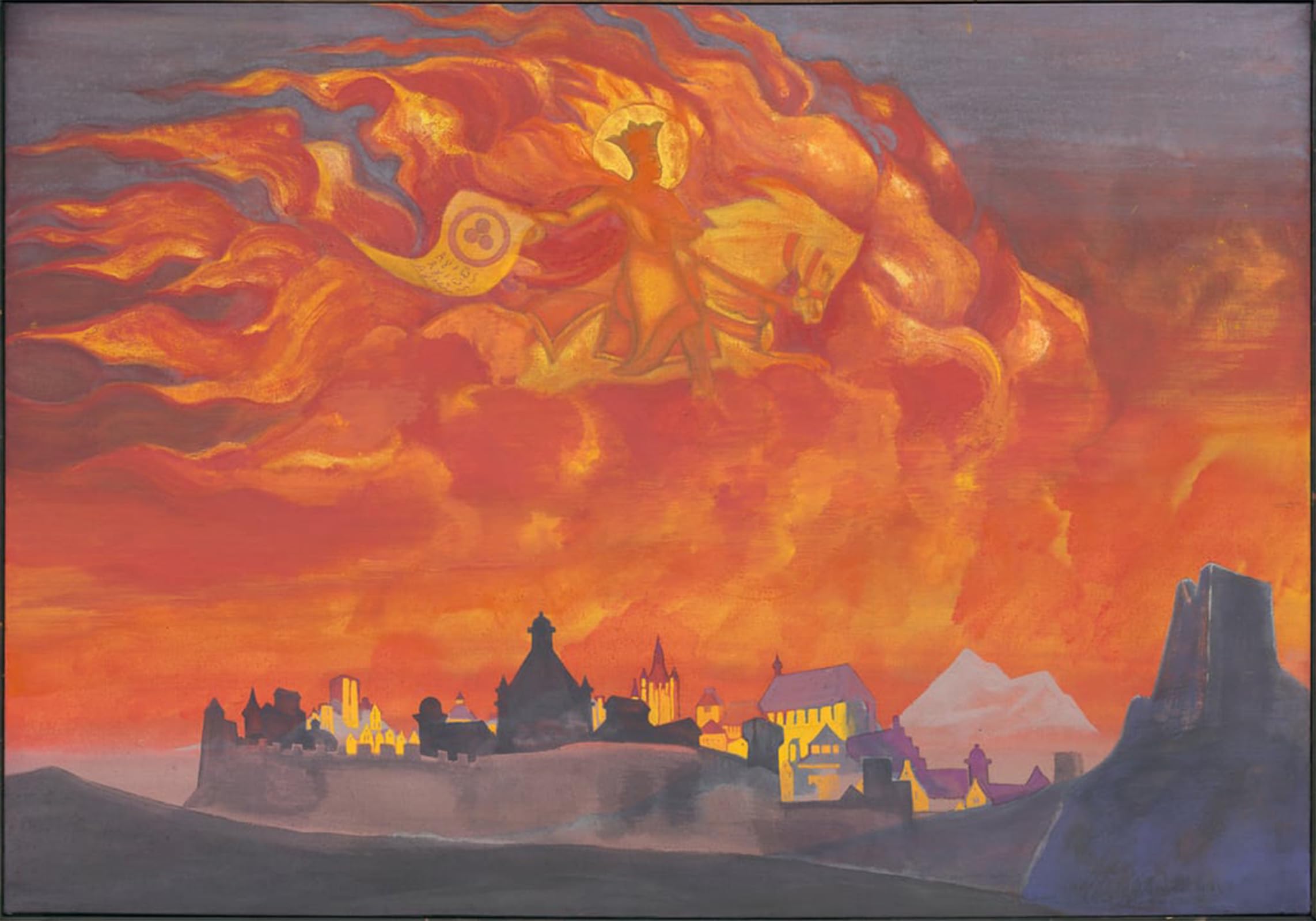 SERENDIPITP Vintage Wall Art Canvas Nordic Poster Canvas Print Picture Wisdom of the Almighty by Nicholas Roerich Wall Art Poster for Home Decor 60x90cm