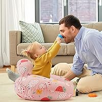 Vista 5 de Almohada de lactancia AMASKY para lactancia materna, funda extraíble de algodón con patrones de animales, lavable a máquina, patrón de fresa