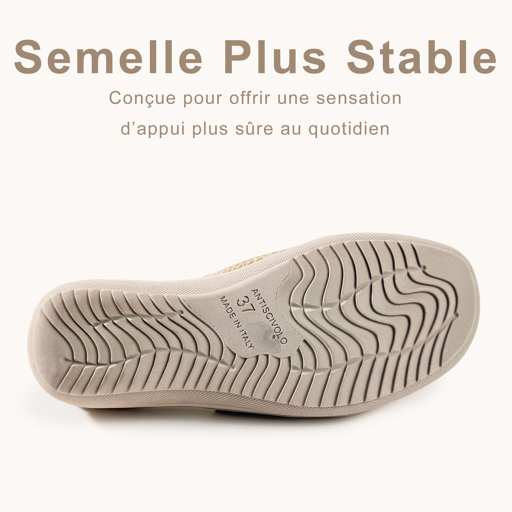 JOMIX Chaussons Femme Été avec Scratch Mules Compensées 4,8 cm Pantoufles Maison Confort Semelle Mémoire de Forme Antidérapantes Bout Ouvert Élégantes avec Fleur Made in Italy