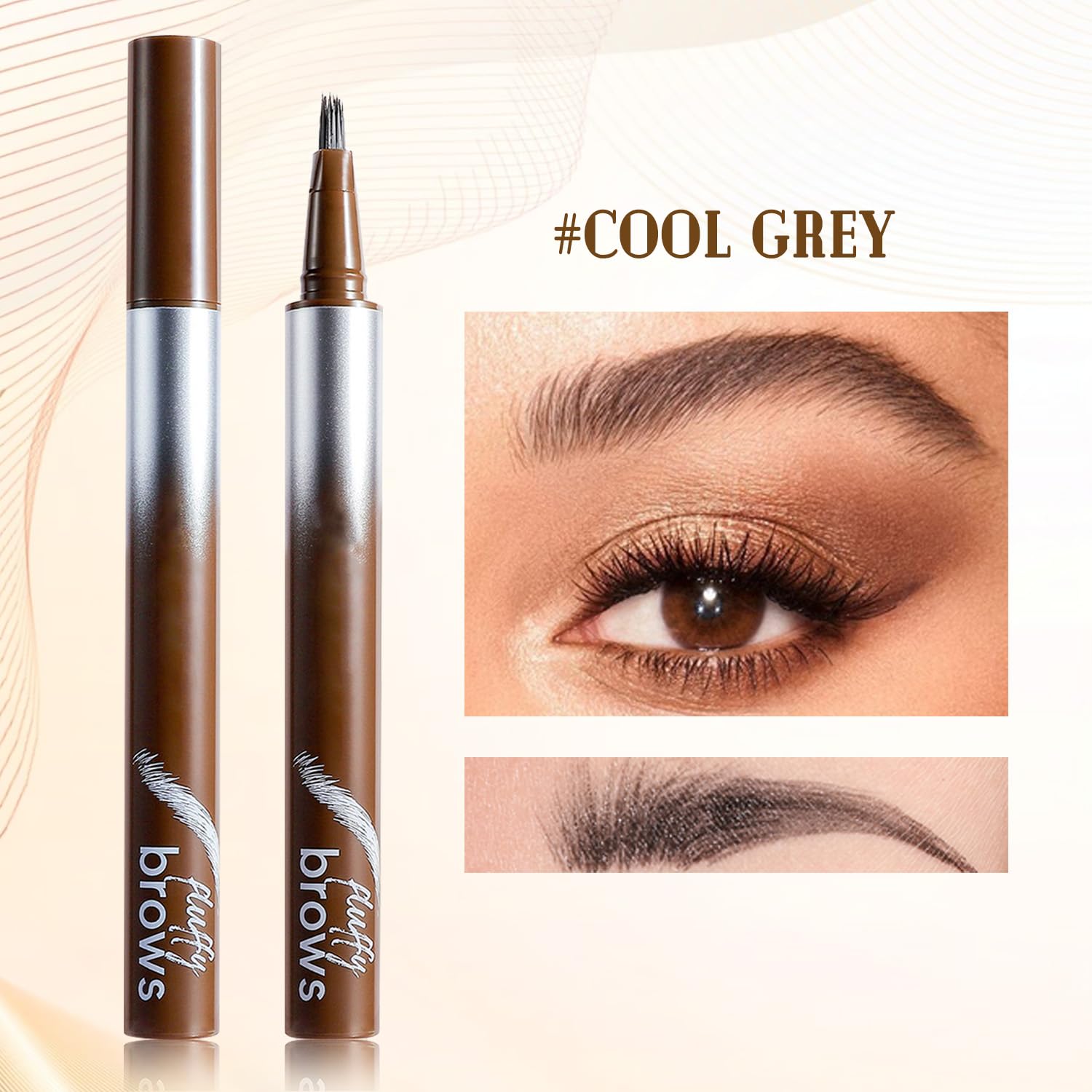 Fluffy Brows Waterproof Eyebrow Pencil With Angled Brush For Natural Definition - Image 2