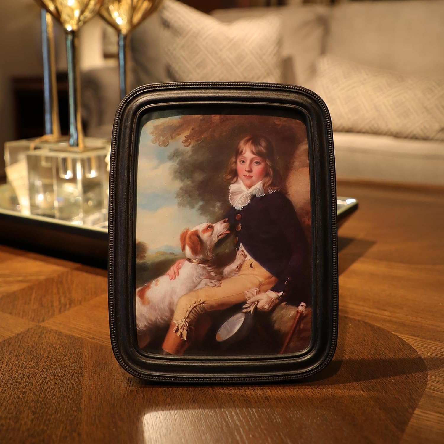 5x7 Vintage Picture Frame, Antique Black Ornate Frame