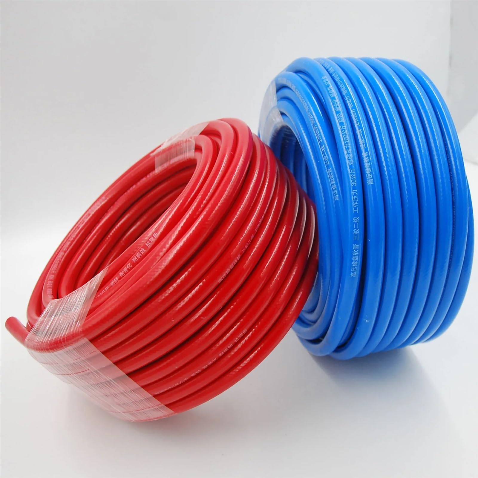 Manguera de soldadura Manguera de aire oxígeno y acetileno goma trenzada, tubo soldadura Gas Industrial alta presión soplado, 1/3/5 metros, 8mm x 14mm, 60 Bar(Red,7Meters)