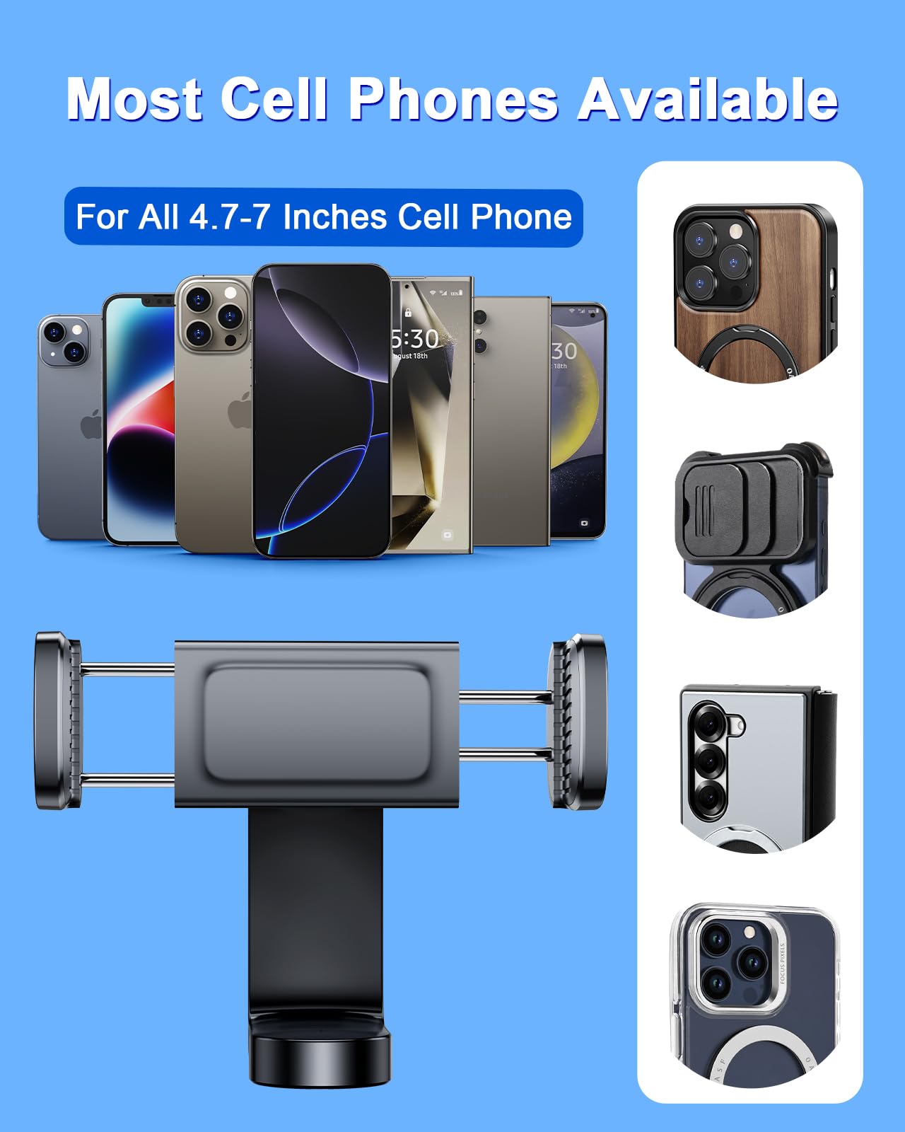 Soporte de teléfono con ventosa para coche, ultra estable, giratorio de 360 grados, para grabación de video, soporte de coche para iPhone 16 Pro Max GoPro Insta 360 cámara Vlog