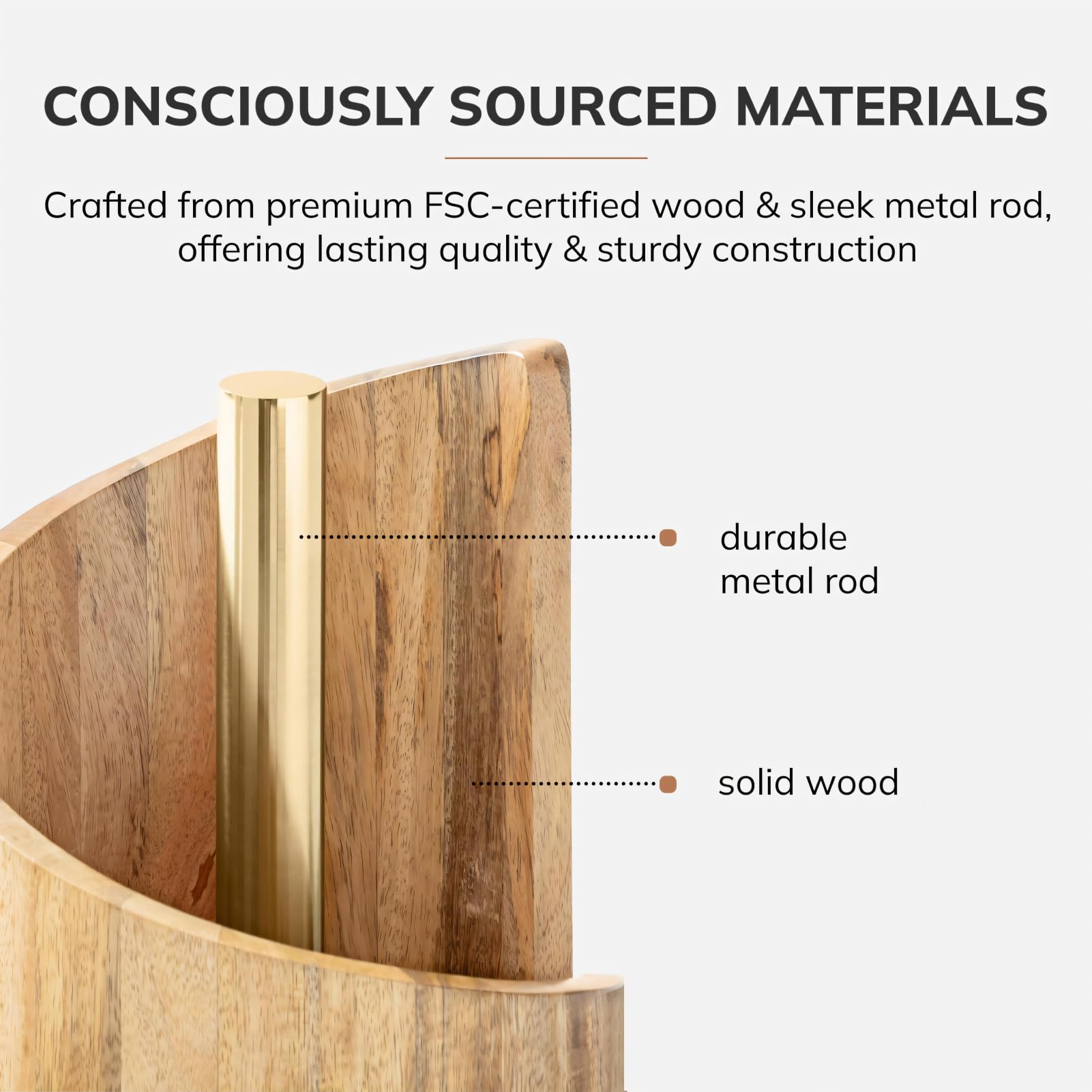 Portarrollos de cocina de madera de pie, portarrollos de papel para cocina, mesa de comedor y decoración del hogar, base redonda y soporte de hierro, fácil de arrancar con una mano para rollos jumbo y