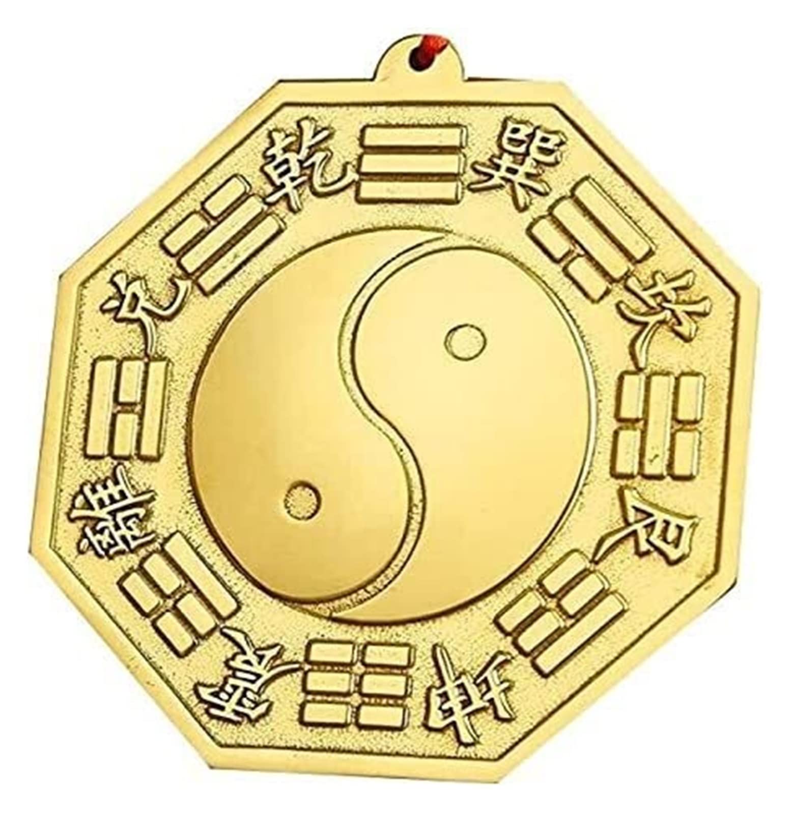 Tradycyjne chińskie lustro Feng Shui, Lustro Bagua do ochrony i powodzenia, wisiorek z pięknymi ozdobami w domu, miedziane lustro plotkarskie Yin i Yang Feng Shui (kolor: 8 cm (rozmiar: 8,3 cm) (rozmi