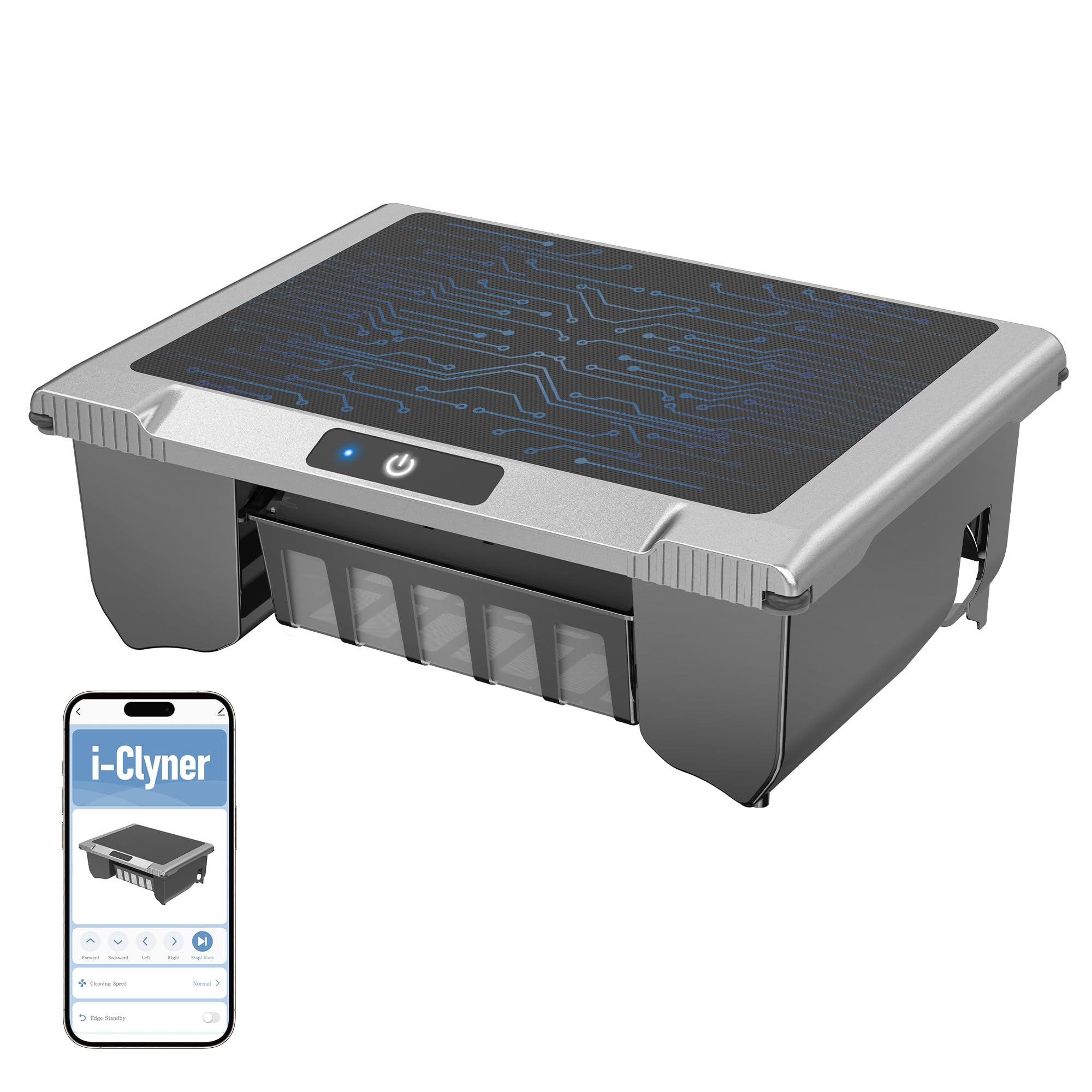 Photo 1 of T1B Solar Powered Pool Skimmer Robot, Automatic Robotic Pool Surface Skimmer Cleaner with 24/7 Cleaning, Dual Charging Modes, Auto-Dock, Inground & Above-Ground Pools-Gray