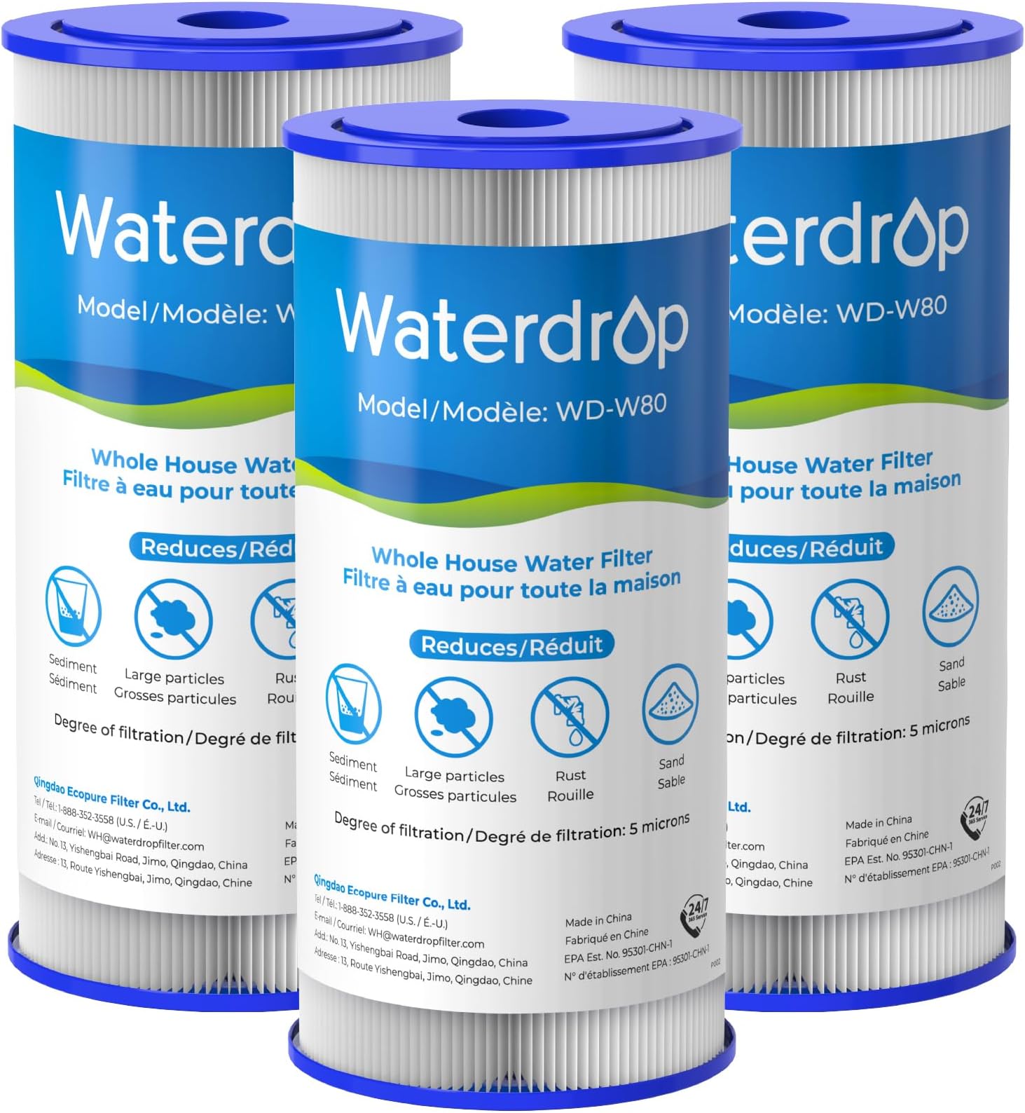 Waterdrop FXHSC Whole House Water Filter for GE® FXHSC, 5 Micron