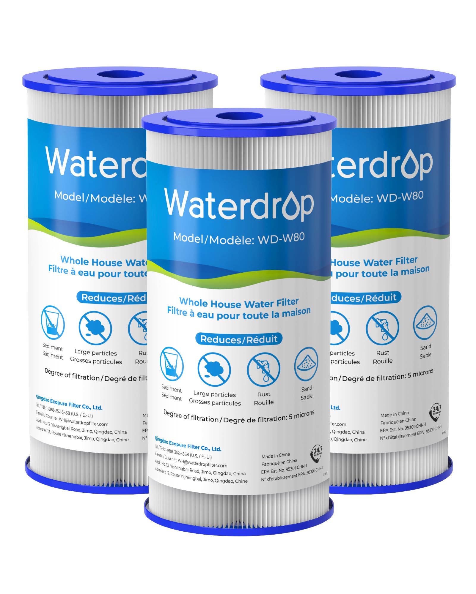 Waterdrop FXHSC Whole House Water Filter for GE® FXHSC, 5 Micron