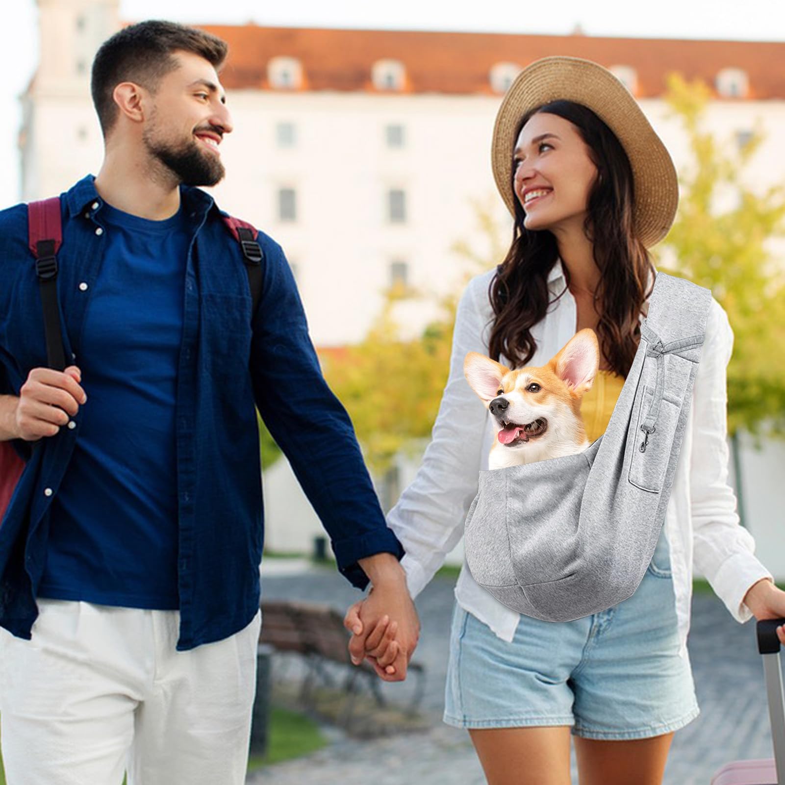 Torba do noszenia psa, udźwig do 7,5 kg, torba dla psa z regulacją, idealna na spacery, zajęcia na świeżym powietrzu i wycieczki na weekend