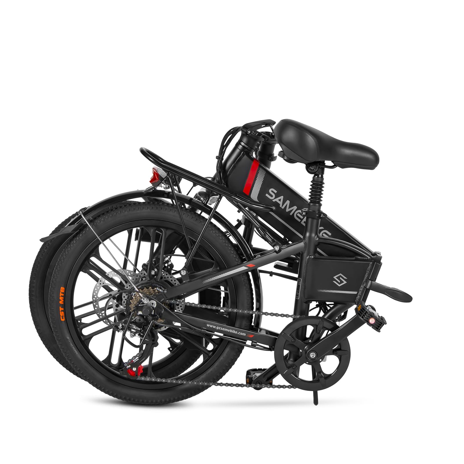 SAMEBIKE Bicicleta Eléctrica Plegable 20'' 250W Motor sin escobillas eBike para Commuting 48V 10Ah batería extraíble Electric Mountain Bike sillín Ajustable 80km autonomía máxima ebike Urbana