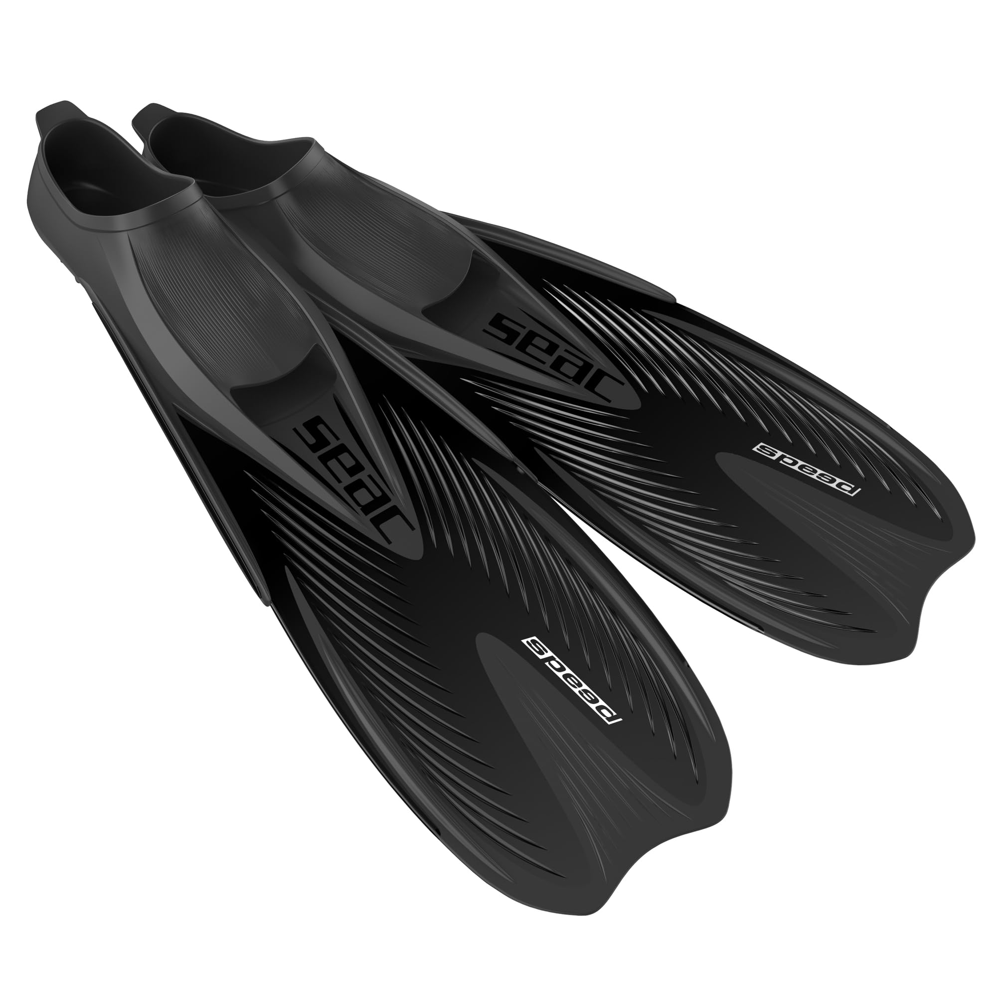 SEAC Speed, Aletas de Snorkel para Mujeres, Hombres y niños con calzante Cerrado, Negro, 36/37