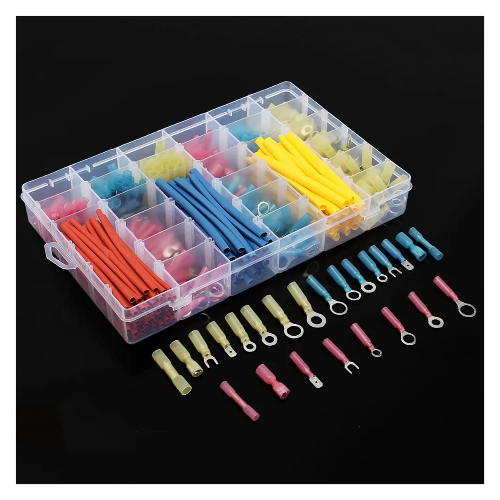 400-teiliges Autokabel-Set, 255-teilige Anschlussklemmen mit 145-teiligen 2:1-Schrumpfschläuchen, RSFR Heatshrink Wire Wrap-Kabelsatz