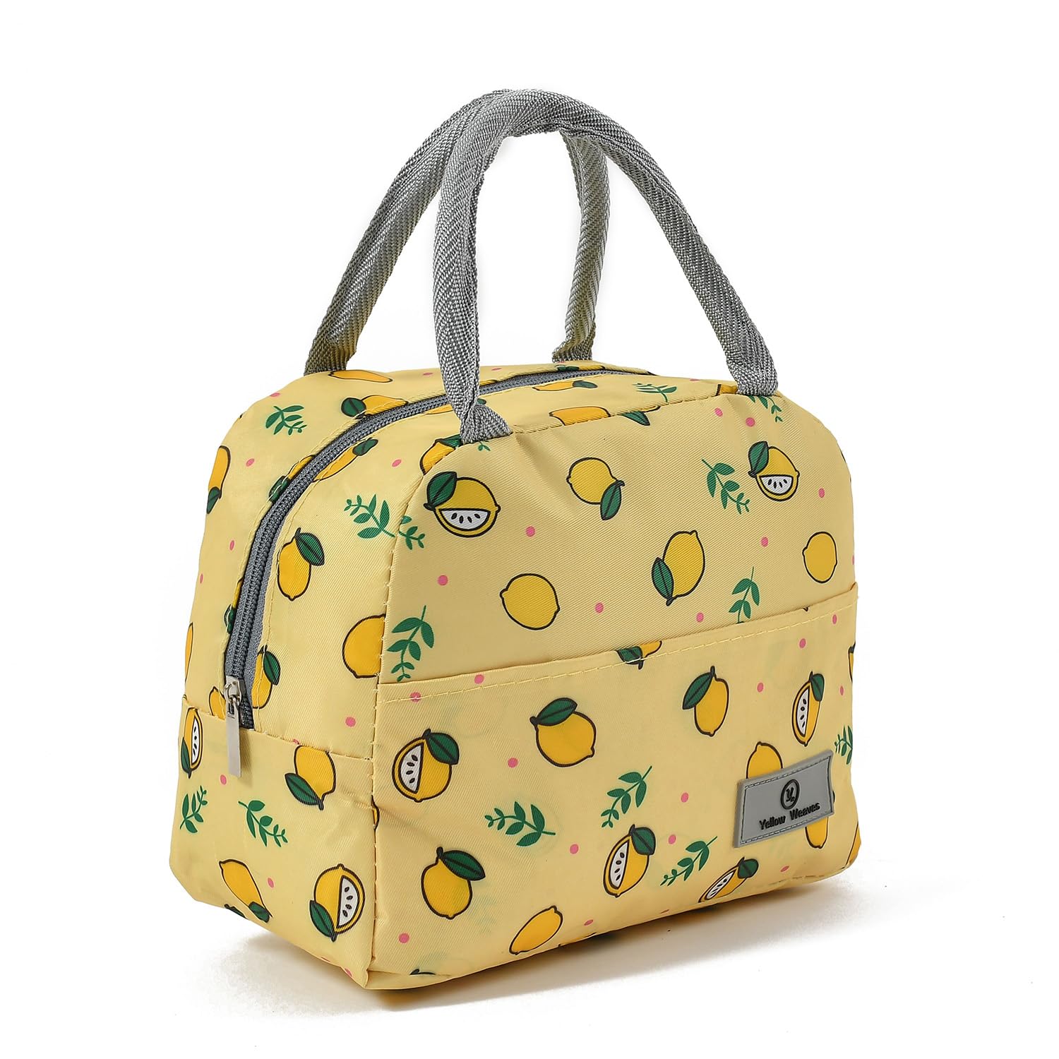 Yellow Weaves Insulated Travel Lunch/Tiffin/Storage Bag For Office, College & School Polyester, Regular Size, (Lemon Yellow), 0.5 Litres