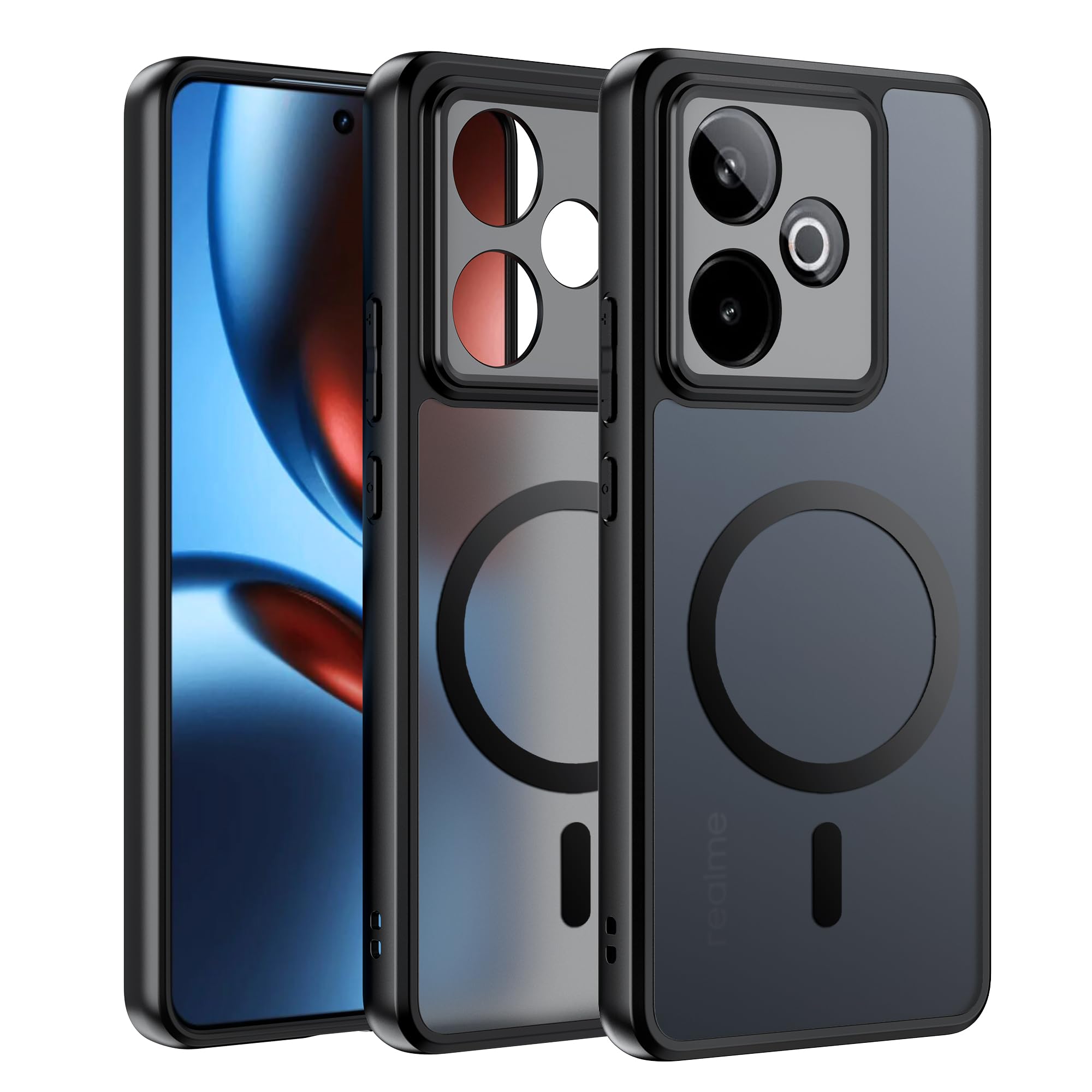 Housse Livre Pour Realme GT 7 / GT 7T 5G - Support Avec Fenêtre, Noire, Flexible, Made In Spain