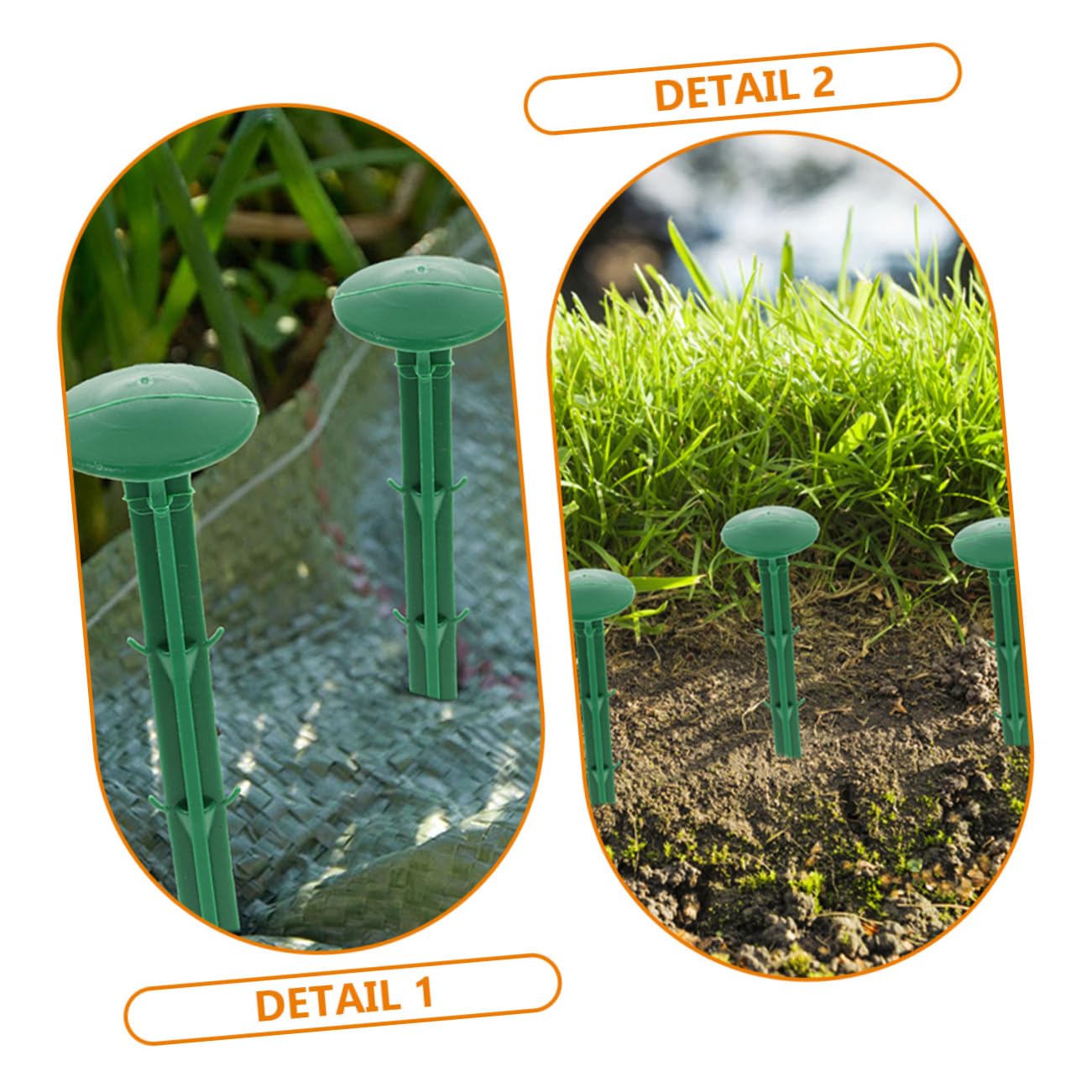 Piquets au Sol de Jardin Verts 150 Pièces en Plastique, Fixation
