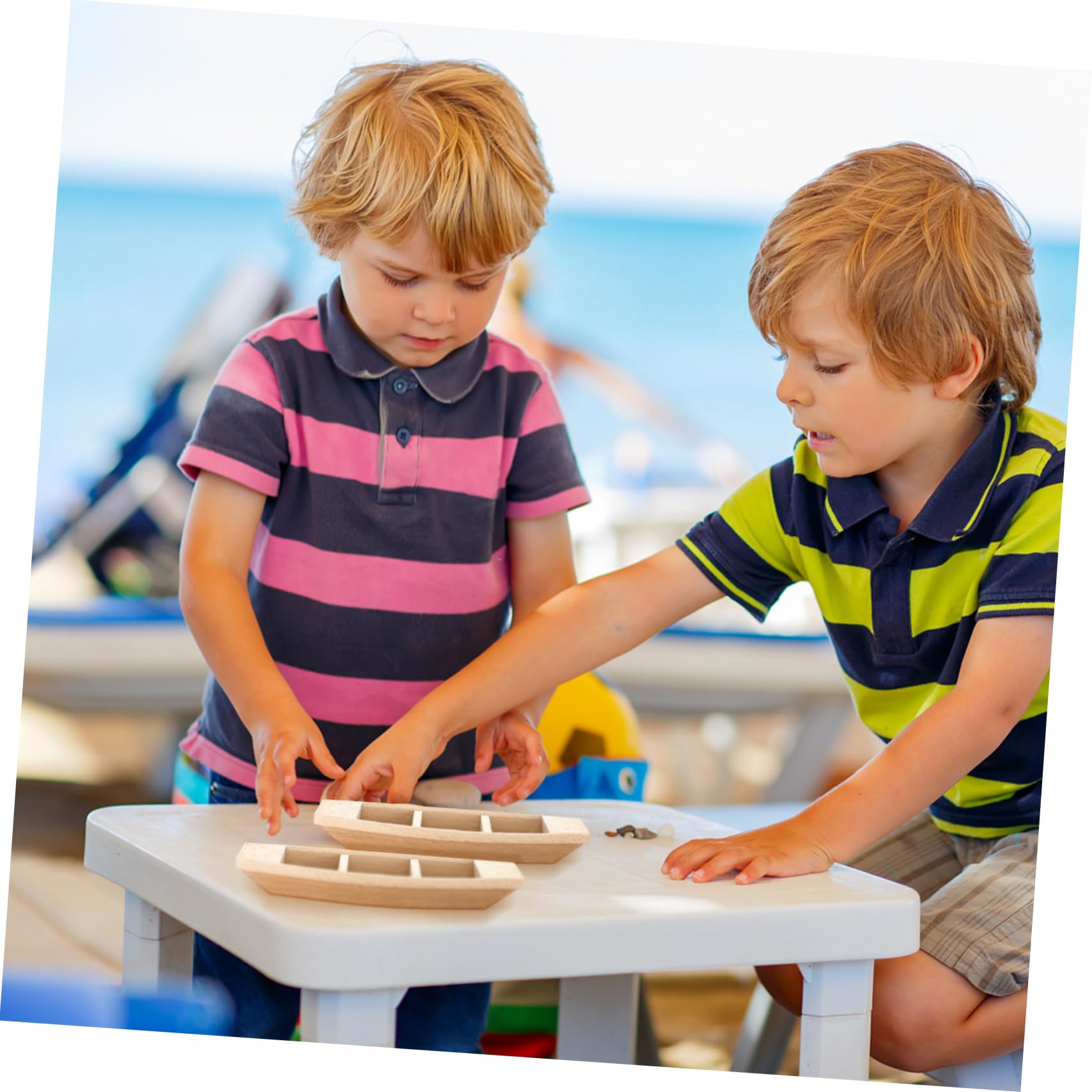 2Pcs Wooden Boat Model Decor Unfinished Wood Boat Ornament for Home Office and Craft Projects Natural Rustic Adornment for Collectors