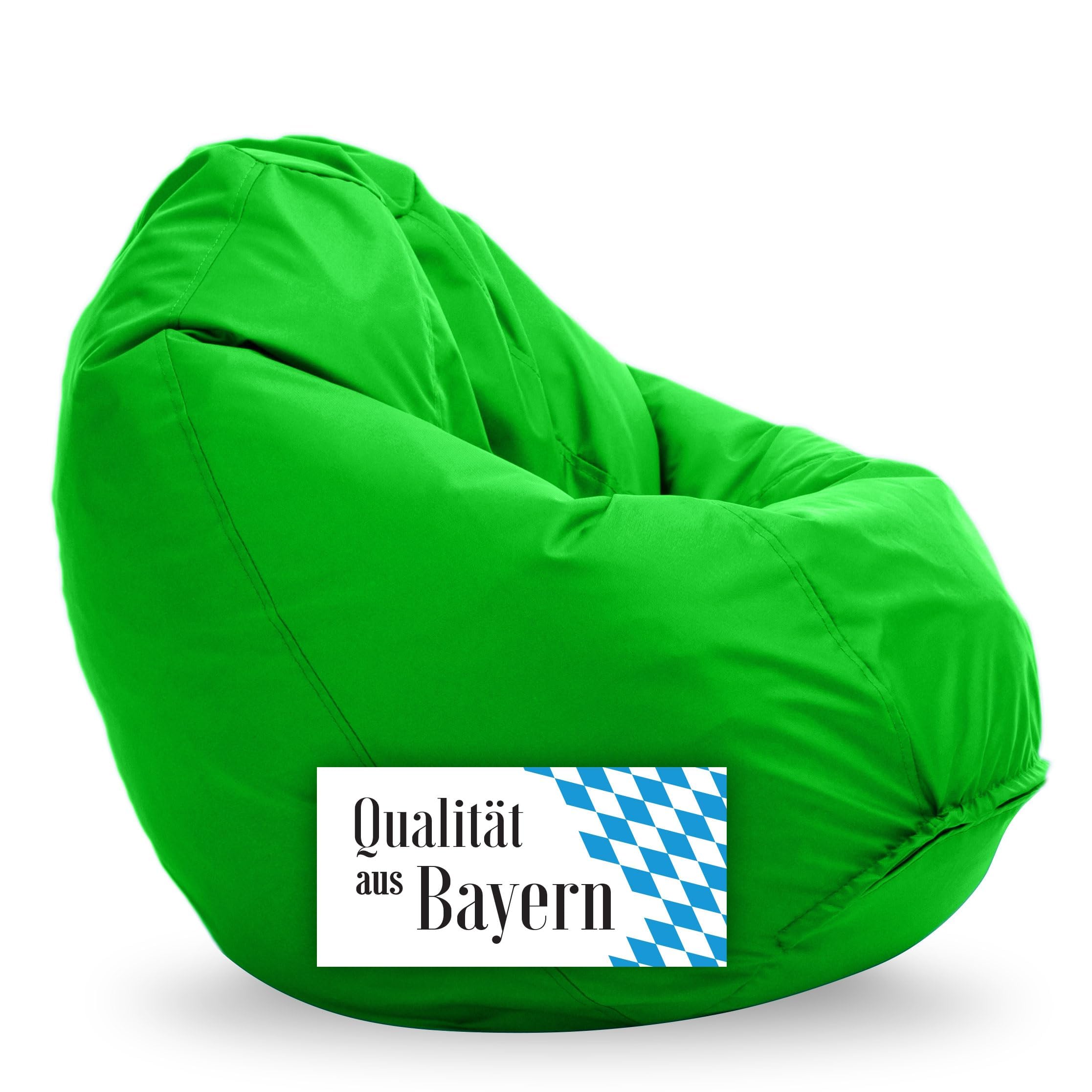 Bruni Classico L Verde – Pouf Sacco XXL, Bean Bag a forma di goccia, fodera lavabile, puff per adulti