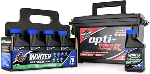 Opti-Lube Aditivo de combustible diésel antigeles para invierno botellas de 4 onzas (paquete de 8 con Opti-Box)