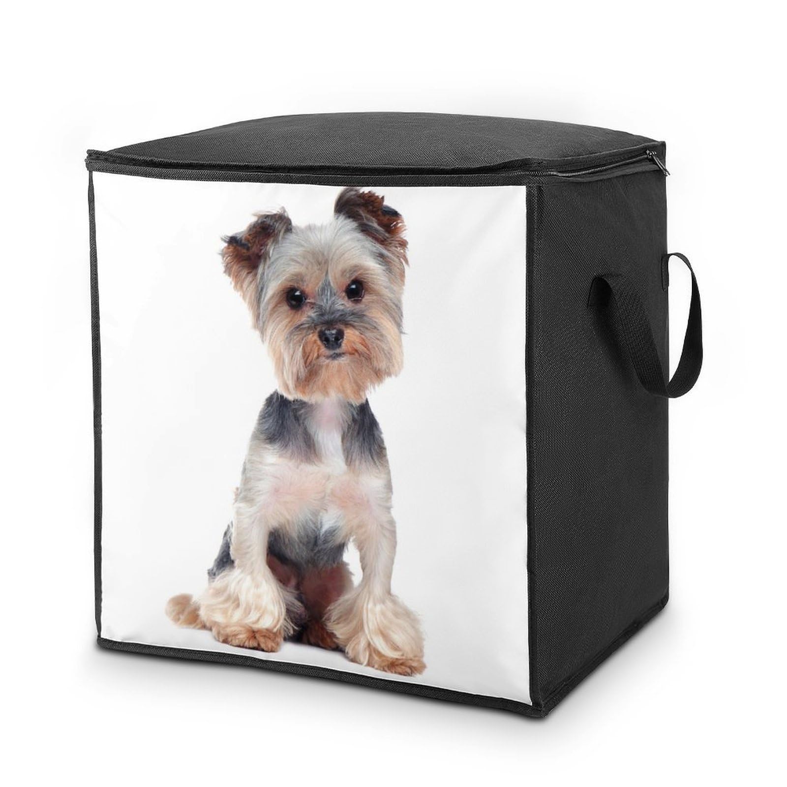 Wlntrophic 70L Storage Bags, Yorkshire Terrier Storage Box with Lid Zipper And Handles, Clothes Bags for Quilt, Blankets, Bedding