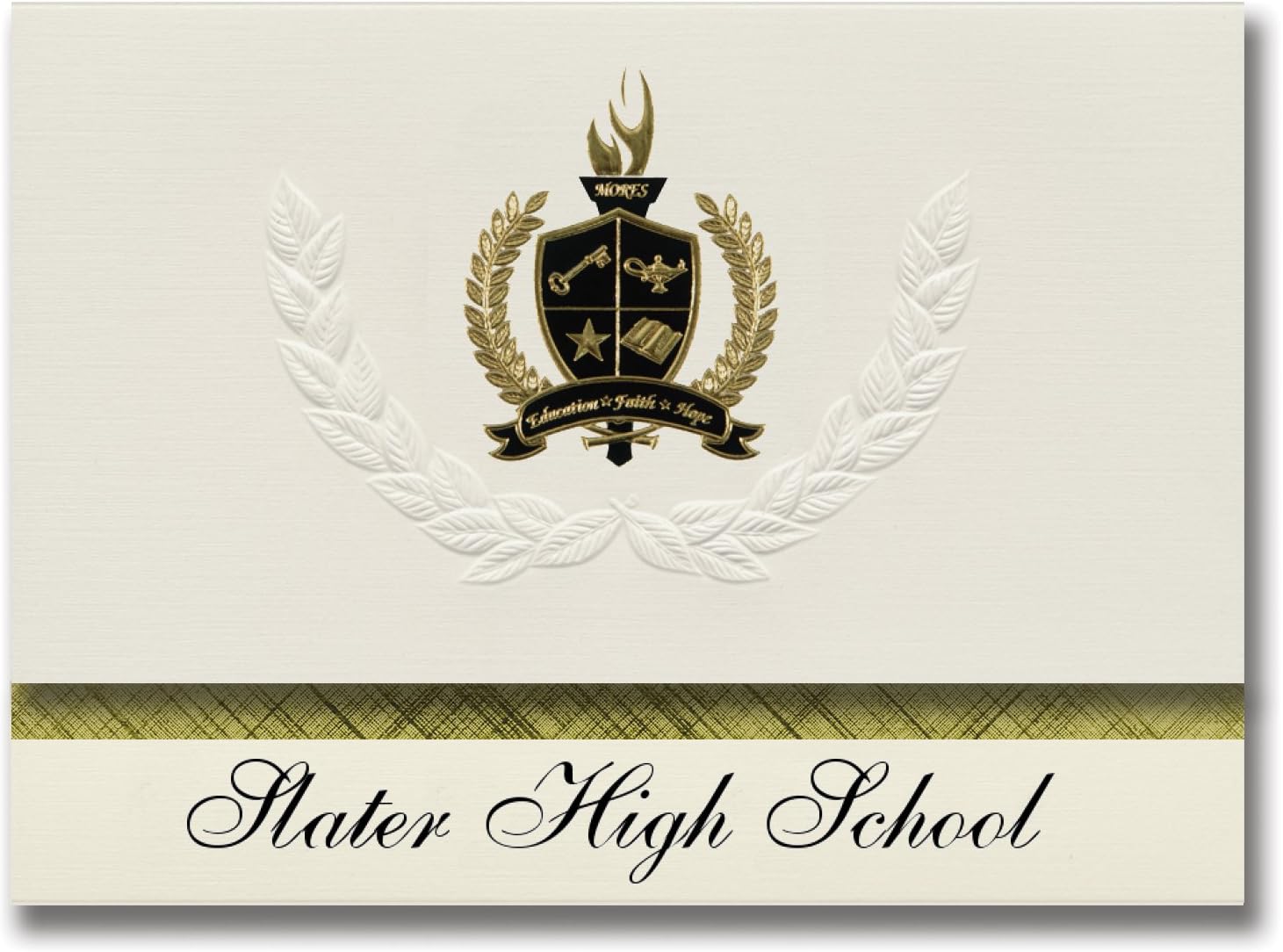 Signature Announcements Slater High School (Slater, MO) Graduation Announcements, Presidential style, Elite package of 25 with Gold & Black Metallic Foil seal