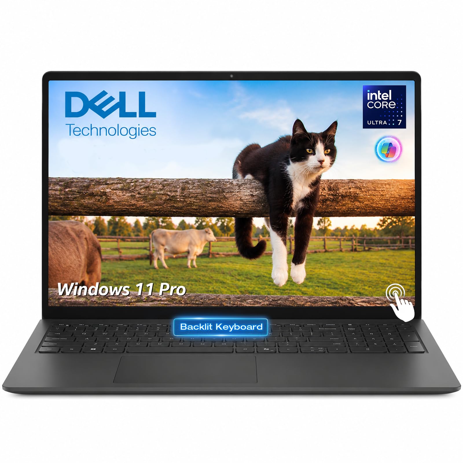 Dell 15.6" Touch Laptop, 12-Core Ultra 7, 32GB DDR5 RAM 1TB SSD, Backlit KB