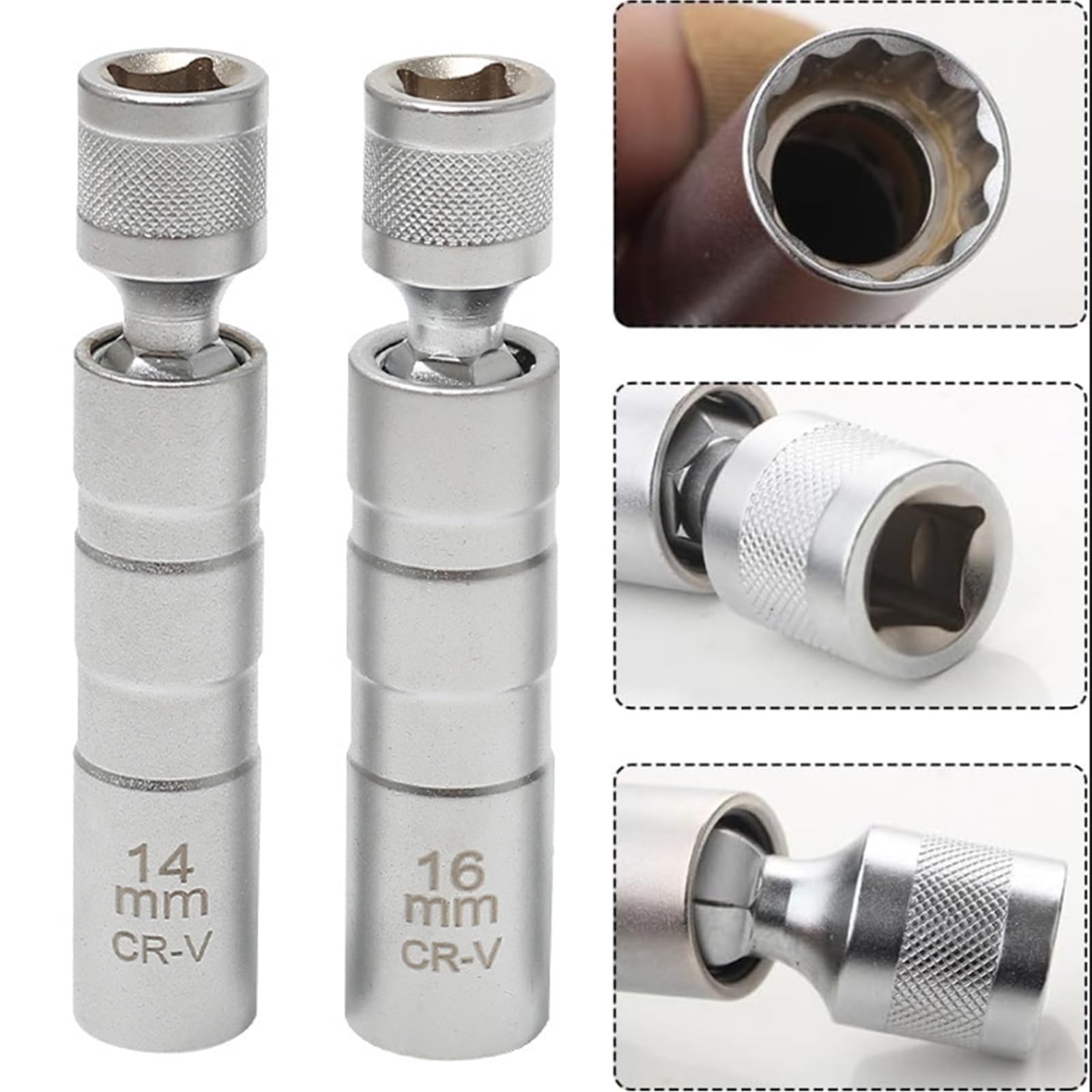 Set 2 Chiavi Candela Magnetiche 16mm/14mm - Chiave A 12 Lati Con Giunto Universale, Per Auto E Moto - Foto 8