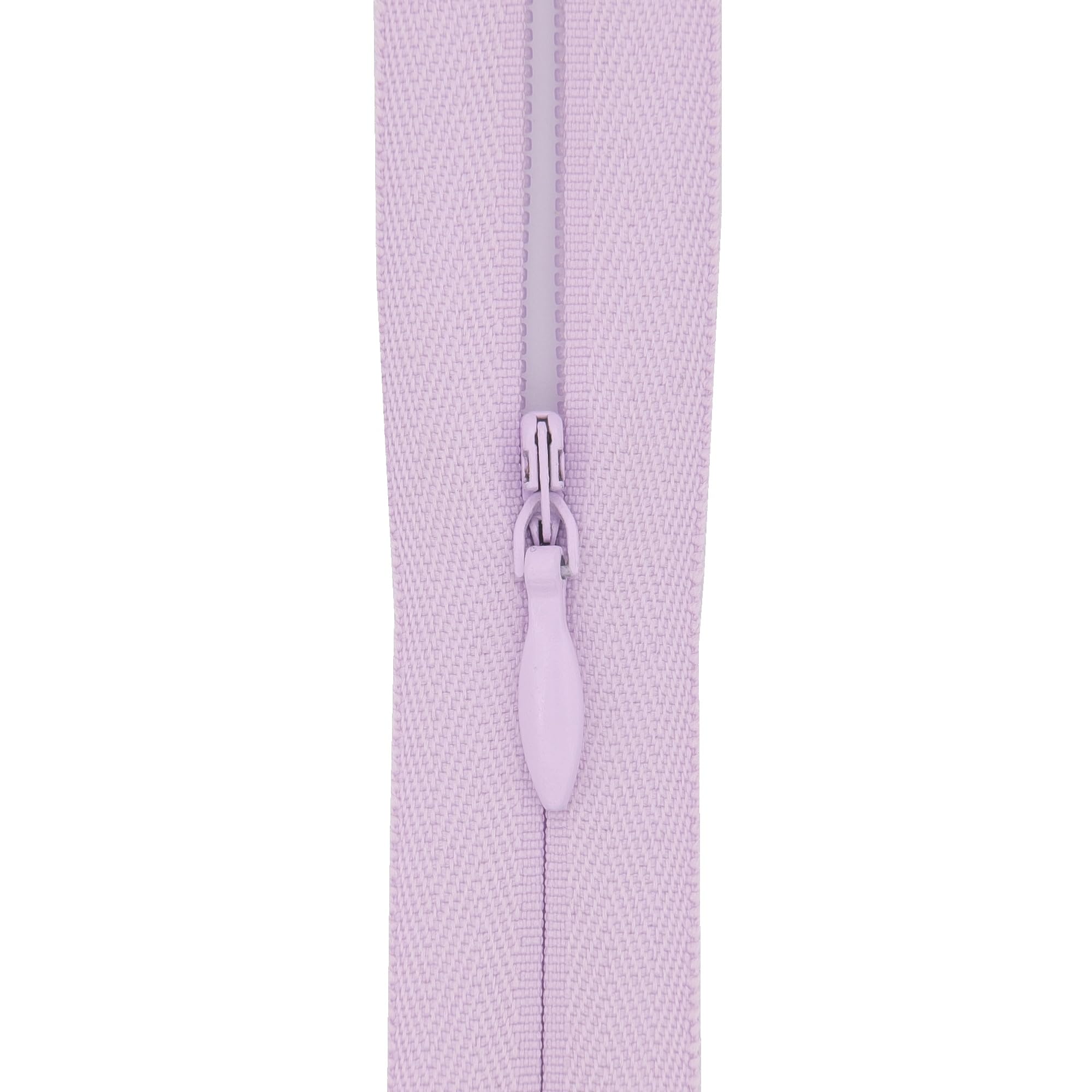 Y-Connection Soft Pink Lilac #3 Invisible Zip 18 Inch (45Cm) – With Woven Tape For Large Cushions, Floor Pillows & Long Dress Backs - Professional Hidden Nylon Zips For Upholstery & Dressmaking - 5 Zips (Soft Pink Lilac)
