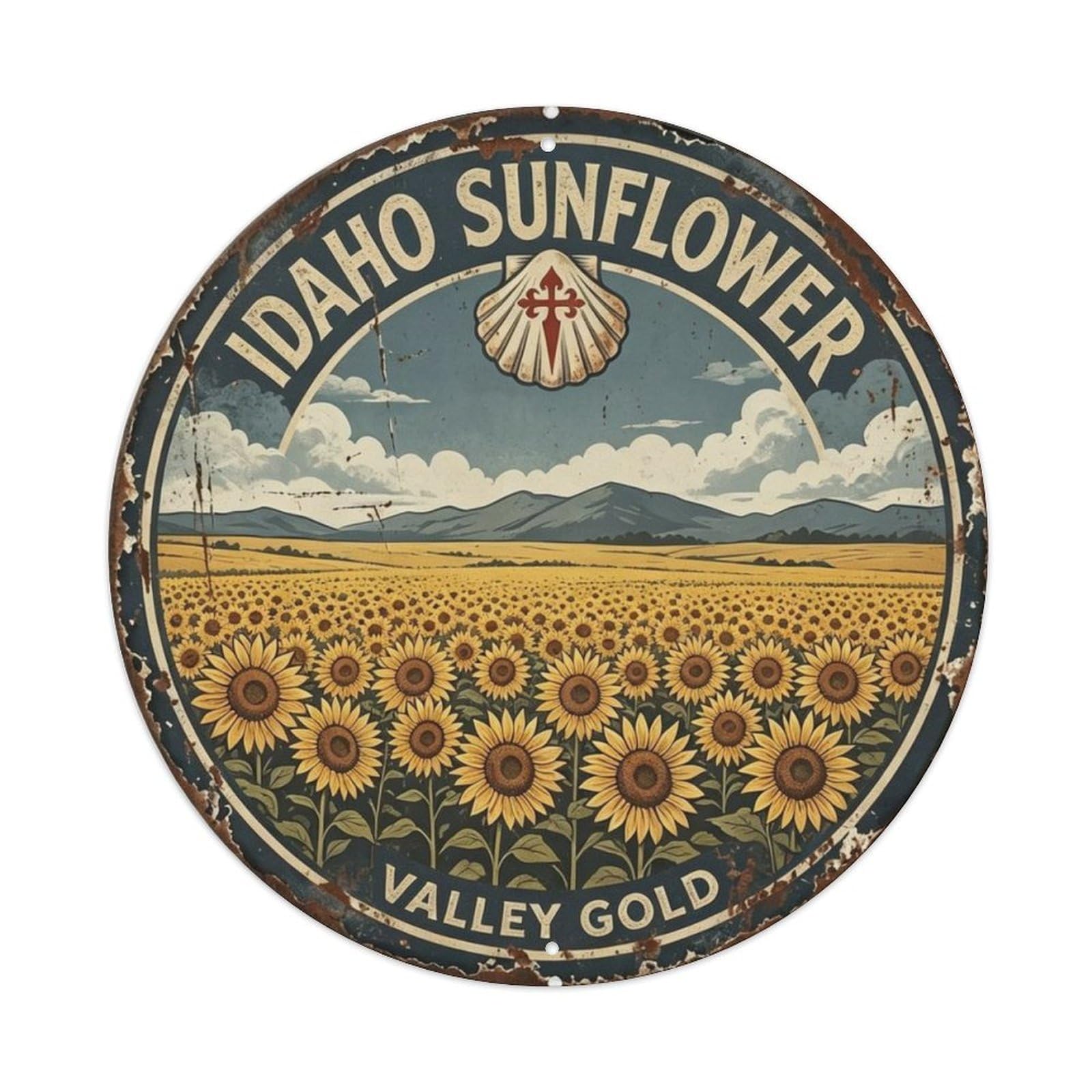Idaho Sunflower Valley Metal Tin Sign Plaque