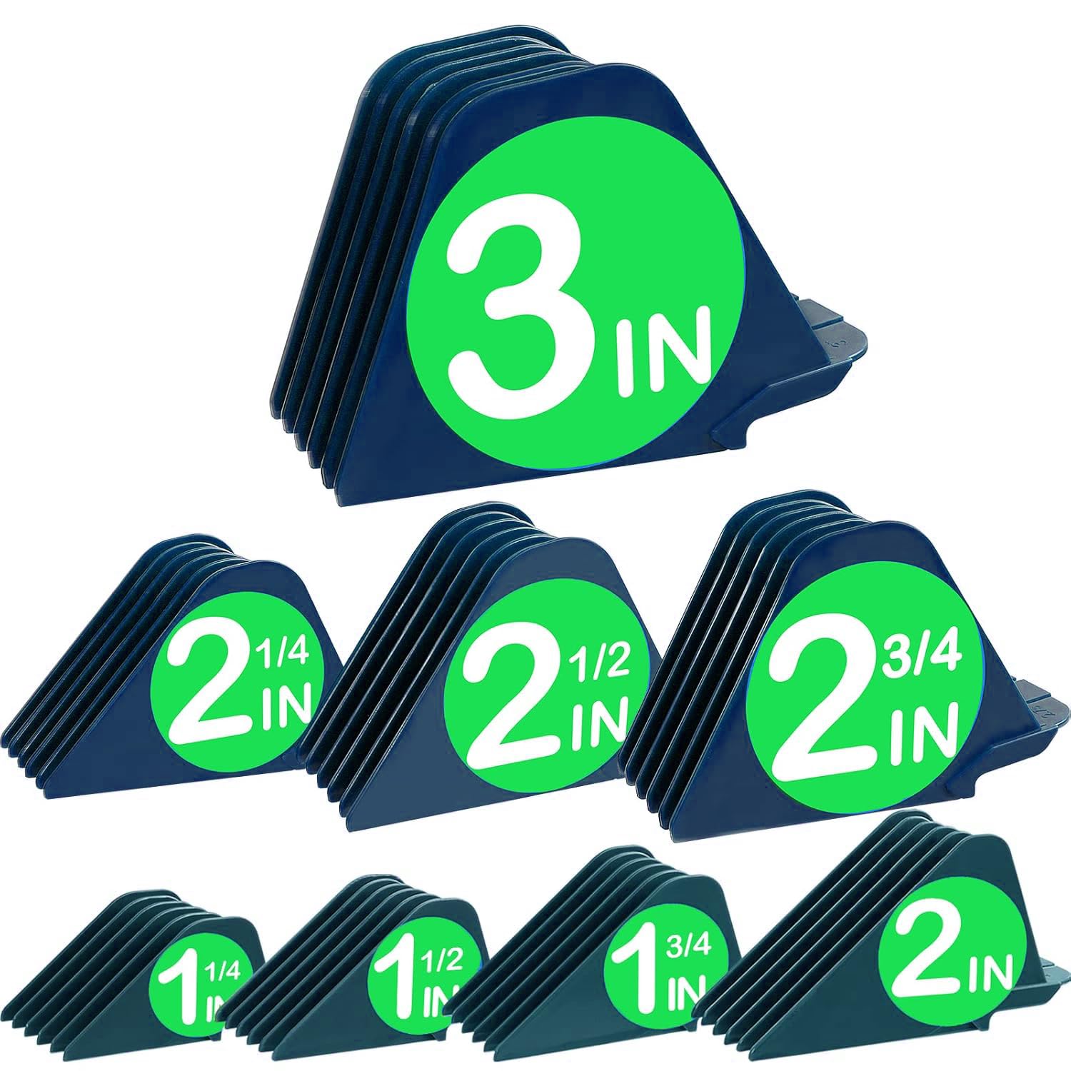 3 Inch Clipper Guards, Hair Clipper Guide Combs Premium for Wahl Clippers Mega Cutting Guides/Combs with 8 Cutting Lengths from 1.25-3 Inch (Blue, 8pcs from 1.25-3 Inch)