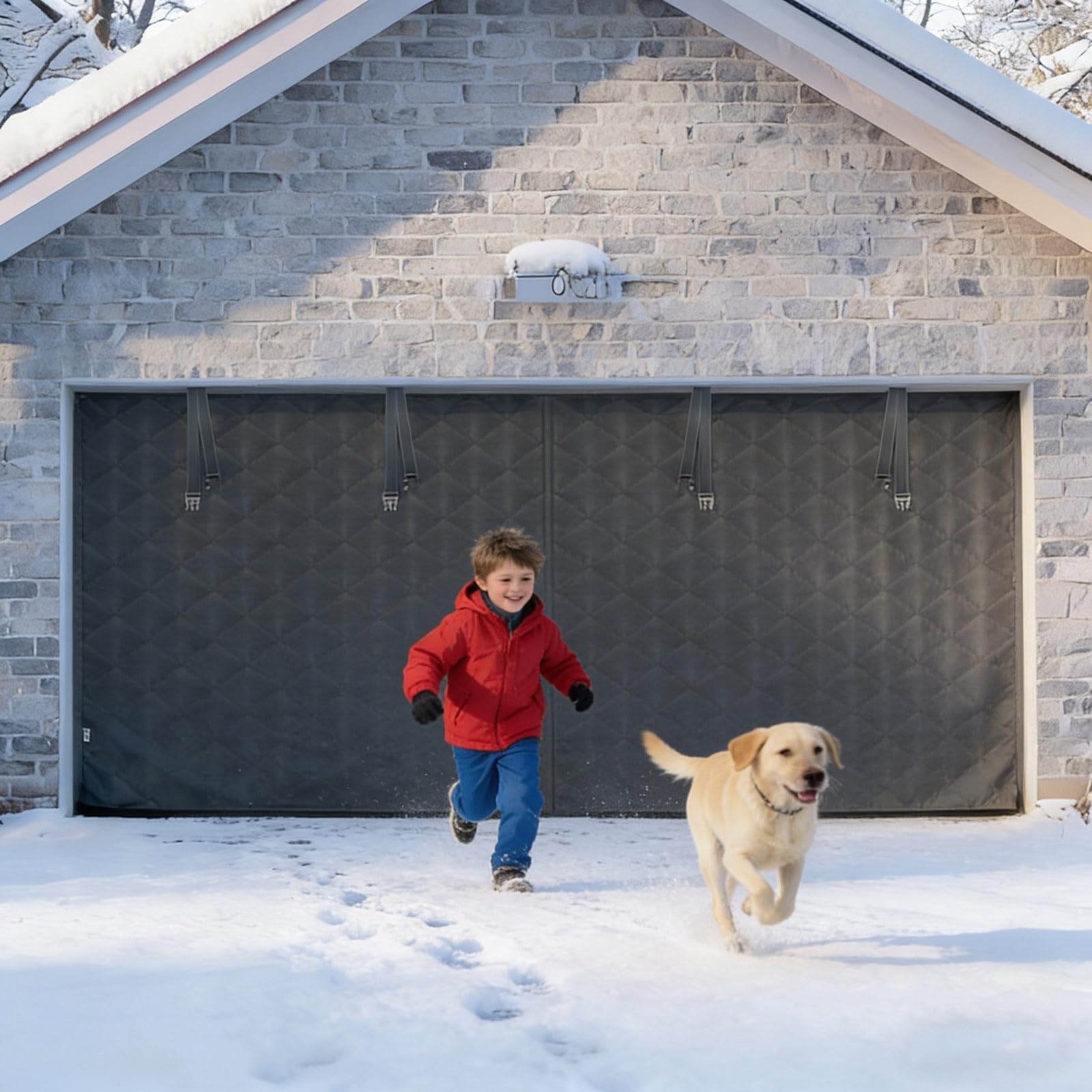 Rideau isolation thermique garage 290x214 cm | Écran d'hiver magnétique