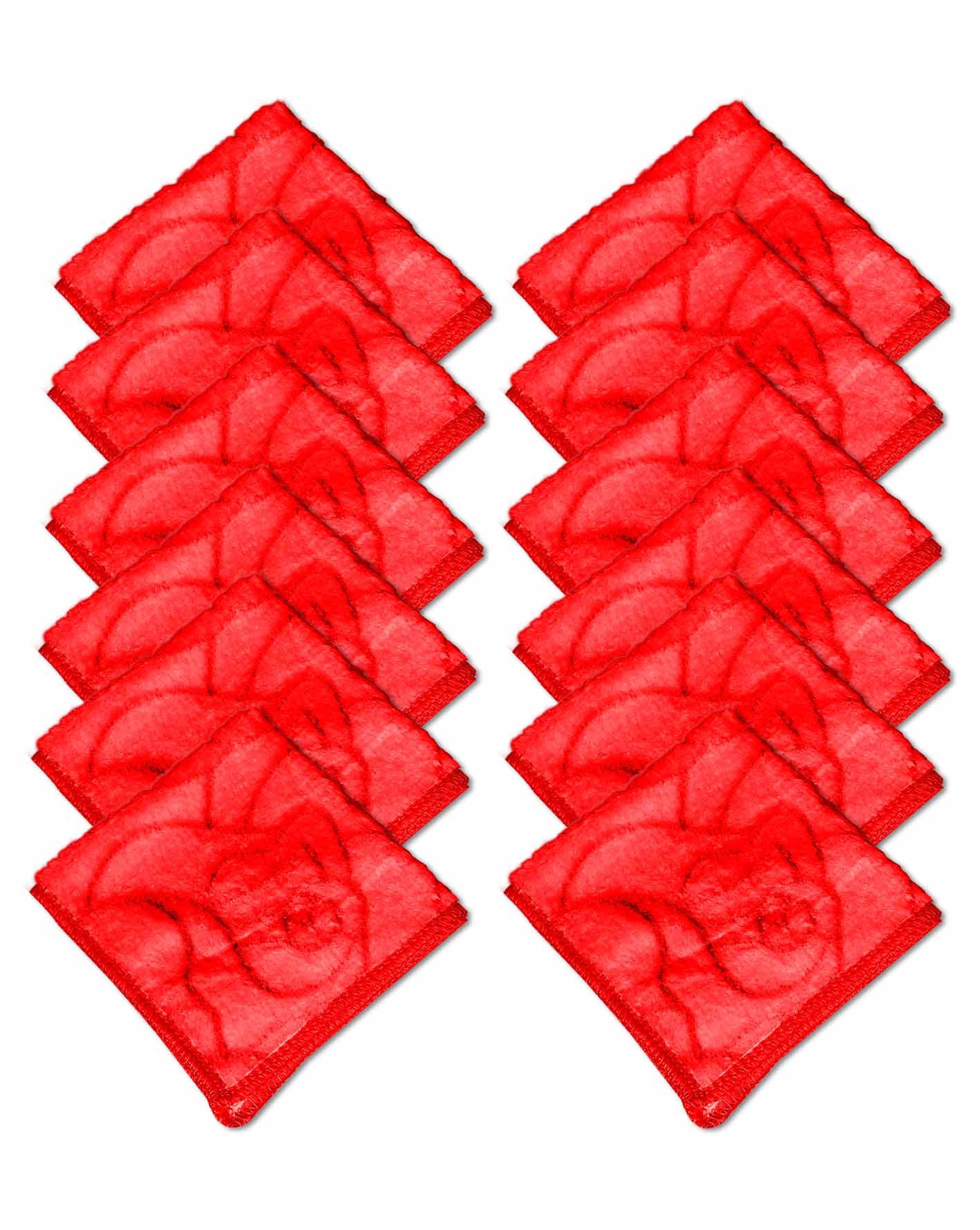 Uniqon Women's/Girl's Soft Cotton (Size:24x25 Cm) Multi-Purpose Towel (Pack of 12) [Red] Handkerchief-image-38