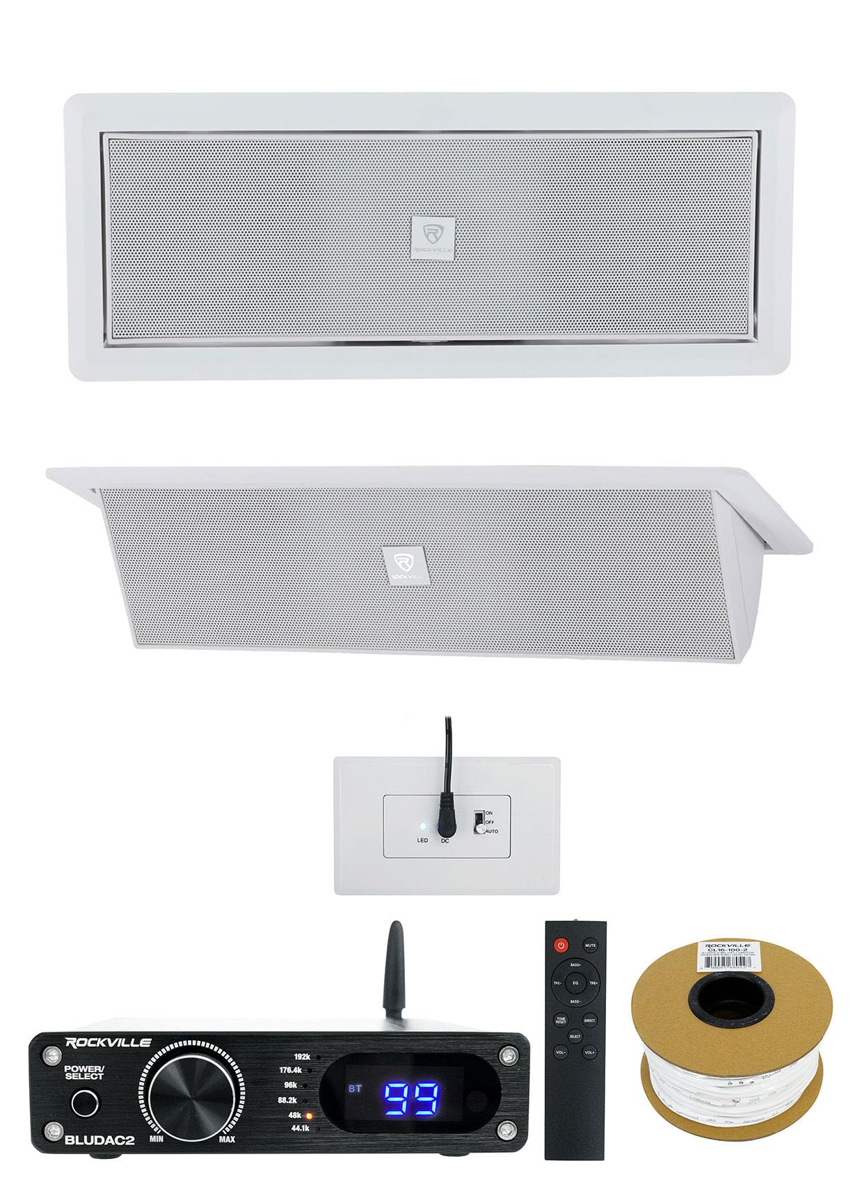 Rockville Bundle: Pair LUX Stealth D4 Motorized Dual 4