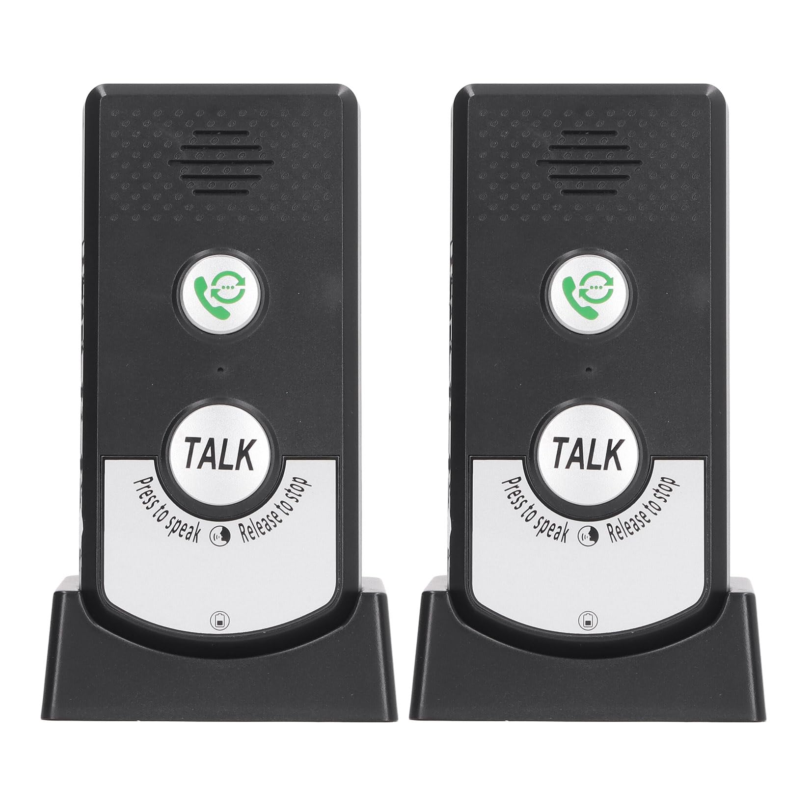 Timbre inalámbrico con intercomunicador de Voz, conversación bidireccional para cuidados en el hogar (Negra)