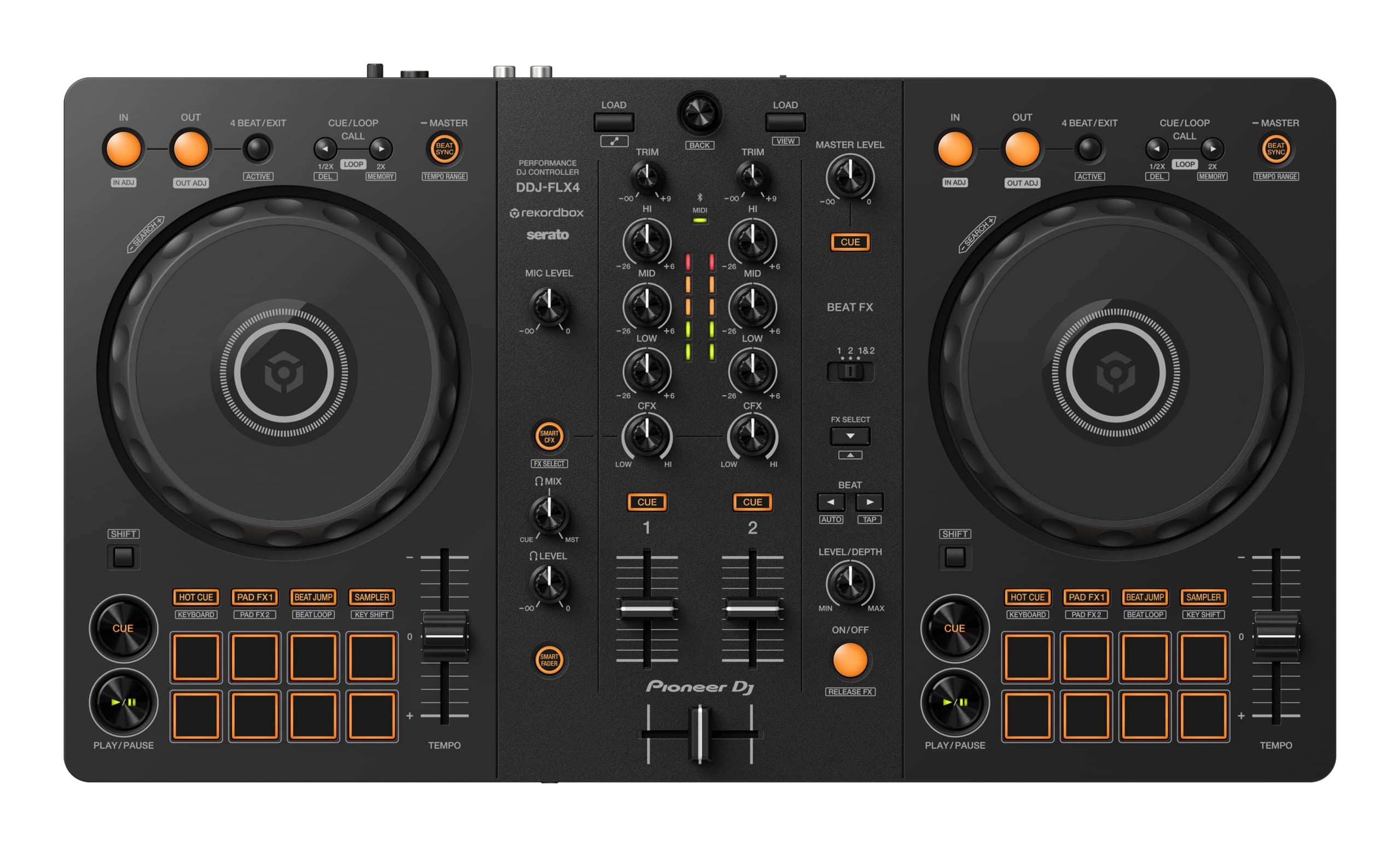 u*o様 く*ま様 ddj-flx4 Pioneer DJ DDJ-FLX4 2-Channel DJ Controller, 16 Pads, Graphite