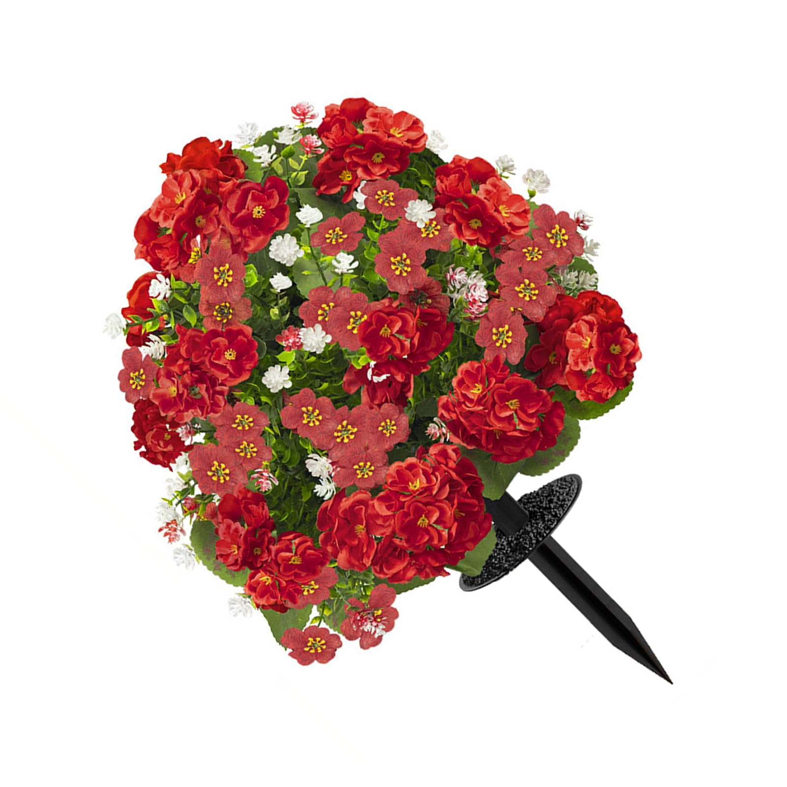 Artificial Flowers Simulation Plants with Stakes Realistic Artificial Plants with Leaves for Garden Front Porch Flowers