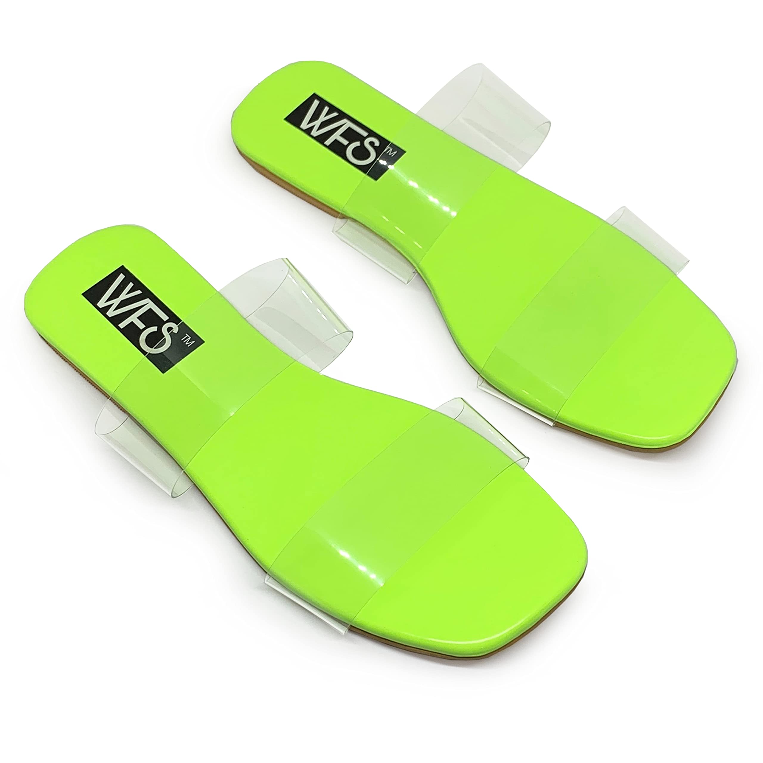 See full amazon price history chart for WFS Women Clear Transparent Double Straps Flat Sandals Slipper,Neon,37 WFS Women Clear Transparent Double Straps Flat Sandals Slipper,Neon,37 (B093GZBWC4) Amazon Price History, Amazon Price Tracker