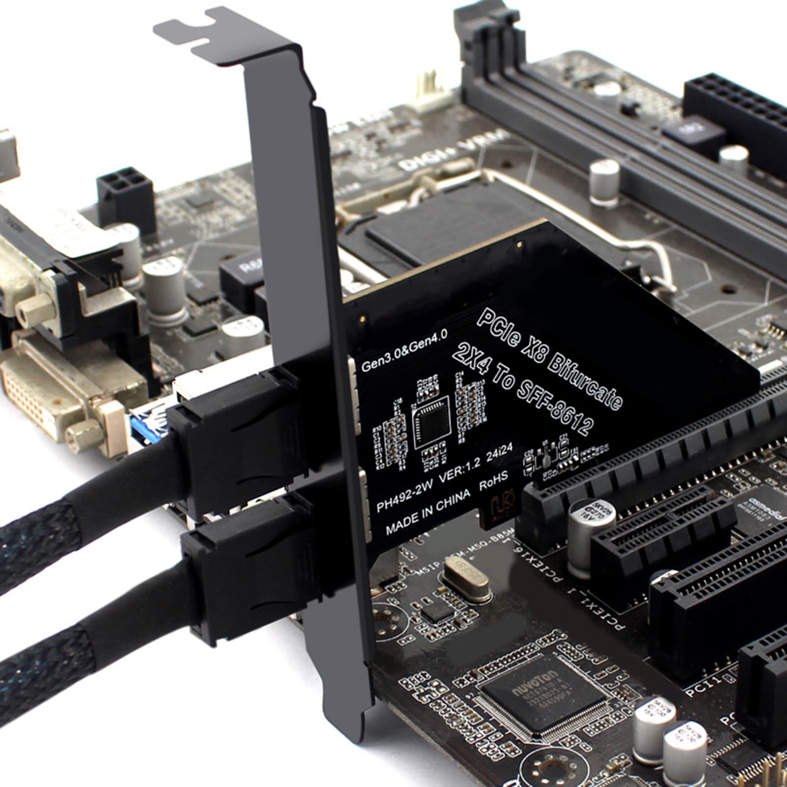 Efficient PCIExpress 4.0X8 Adapter Splitter To SFF 8612 8611 Adapter For Seamlessly Solid Disk Integration