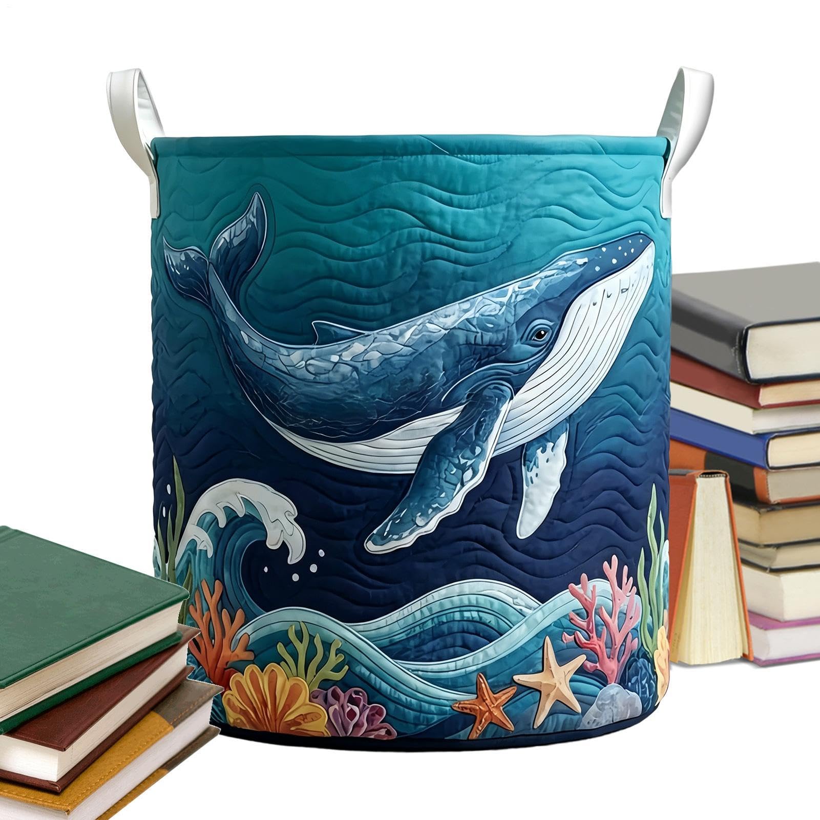Panier de rangement matelassé en tissu avec poignées pour livres poupées vêtements