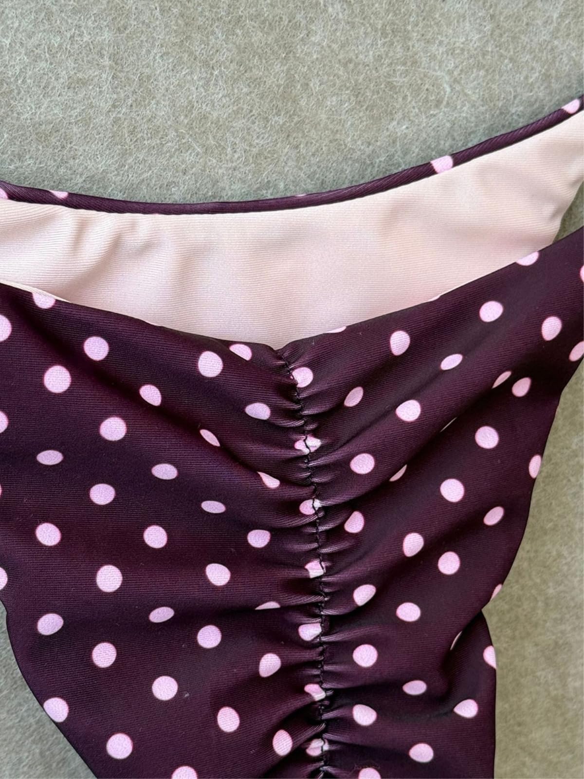 Bikini Donna Polka DOT Set Triangolo Due Pezzi Costume da Bagno Costumi Spiaggia-Black-l