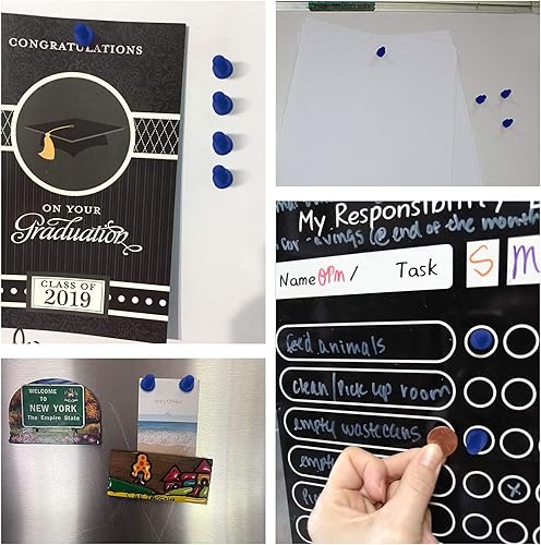 Miniatura 5 de Pasadores magnéticos sólidos amarillos 24 unidades estilo peón imanes perfectos pequeños imanes divertidos para refrigerador pizarras blancas mapas