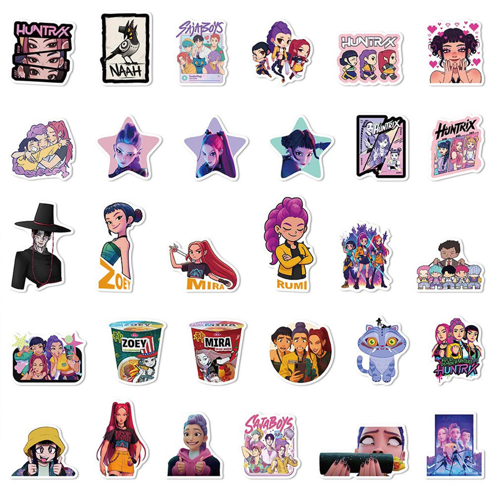 Set di 60 adesivi con personaggi anime, impermeabili, demo Movie, decorazione in vinile per laptop, skateboard, custodia per cellulare, casco, regalo, diario fai da te, adulti e ragazzi