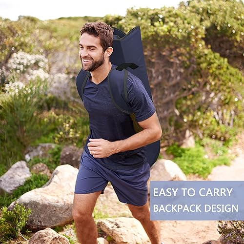 Miniatura 3 de PLKO Sillas de camping con toldo, silla de césped portátil cuádruple para adultos, silla reclinable plegable con portavasos para eventos al aire