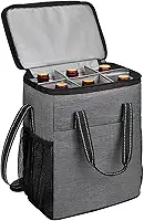 Bolsa Térmica Porta Vinho 6 Garrafas E Taças Alça Ajustável